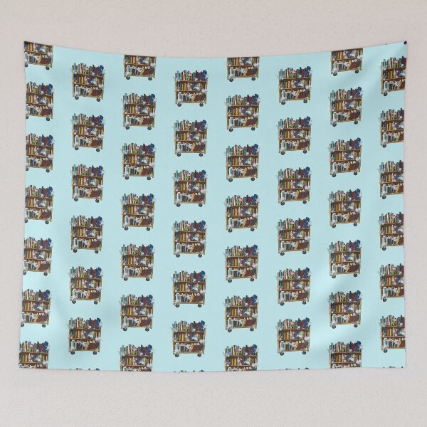 Item preview, Pink and Blue Floral Bookstack designed and sold by CAT-LUVERS.