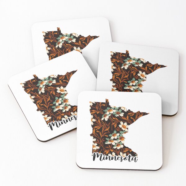 Item preview, Floral Map of USA States Minnesota - Map of Minnesota designed and sold by AmethystMurad.