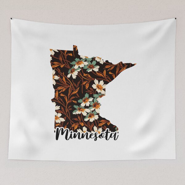 Item preview, Floral Map of USA States Minnesota - Map of Minnesota designed and sold by AmethystMurad.