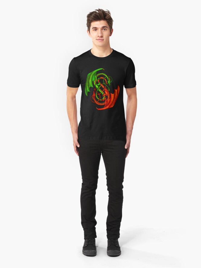 Alternate view of Entwined Dragons Slim Fit T-Shirt