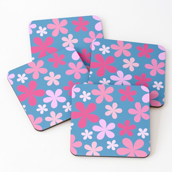 Item preview, Flower Power Pink with Blue Background designed and sold by tangelos.