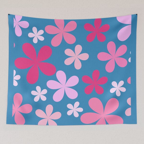 Item preview, Flower Power Pink with Blue Background designed and sold by tangelos.