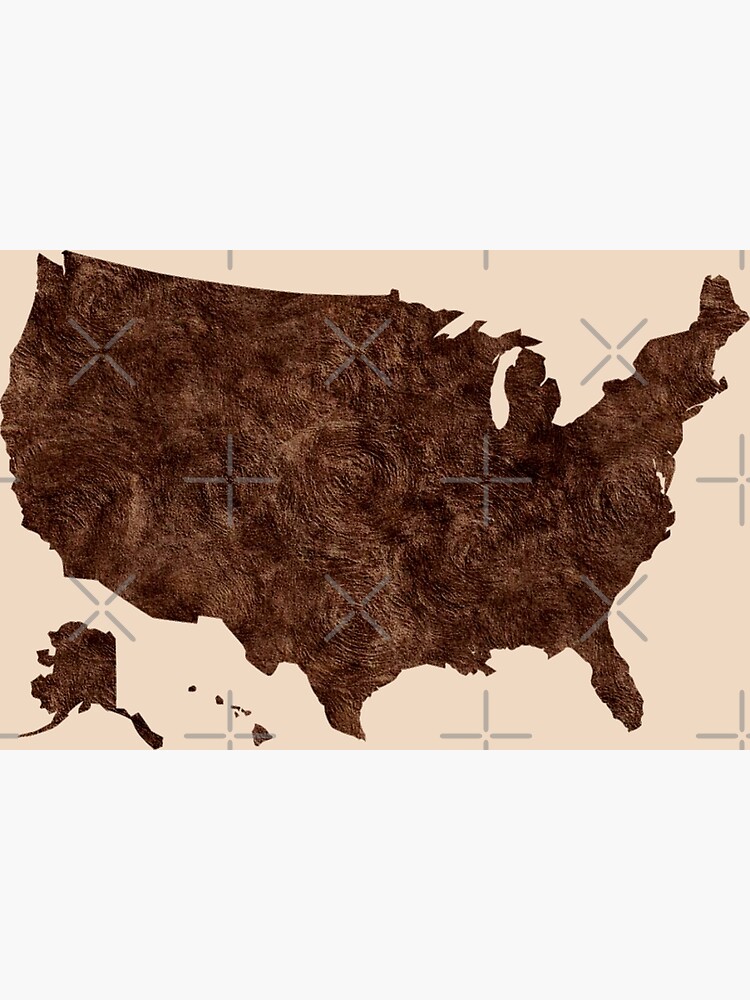 "Beautiful Brown Map of united States" Poster for Sale by Denaliegh2022