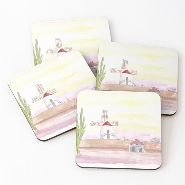 Item preview, Lanzarote Canary Island Landscape with Windmill and Cacti designed and sold by artshop77.