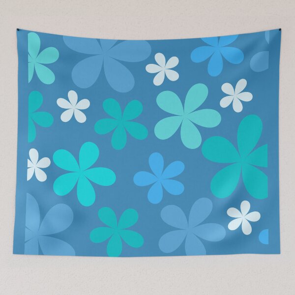 Item preview, Flower Power Blue & Blue Background designed and sold by tangelos.