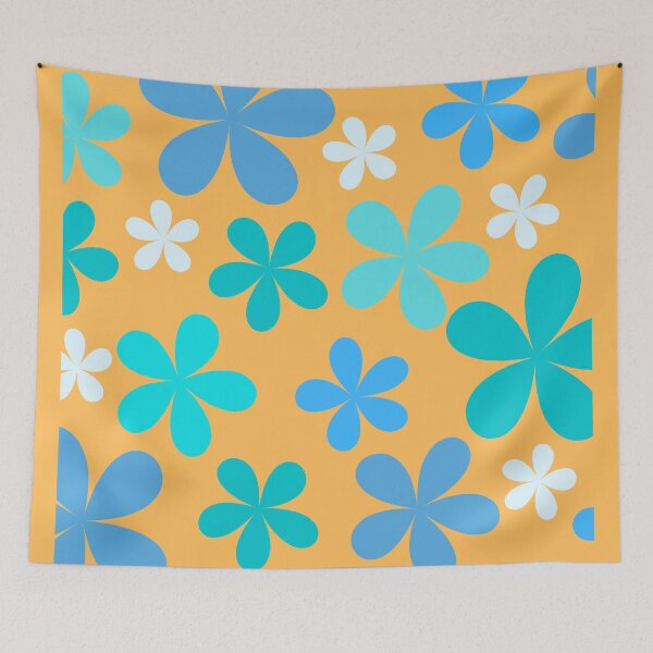 Item preview, Flower Power Blue with Yellow Background designed and sold by tangelos.
