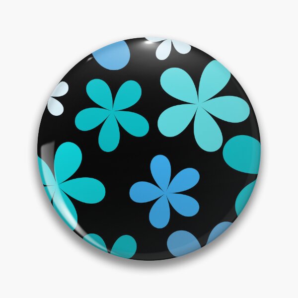 Item preview, Flower Power Blue with Black Background designed and sold by tangelos.