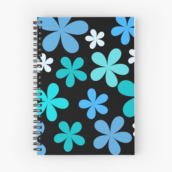 Item preview, Flower Power Blue with Black Background designed and sold by tangelos.
