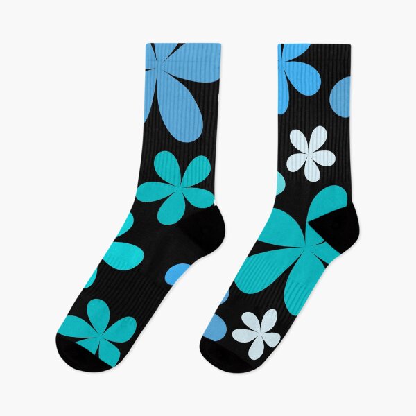 Item preview, Flower Power Blue with Black Background designed and sold by tangelos.