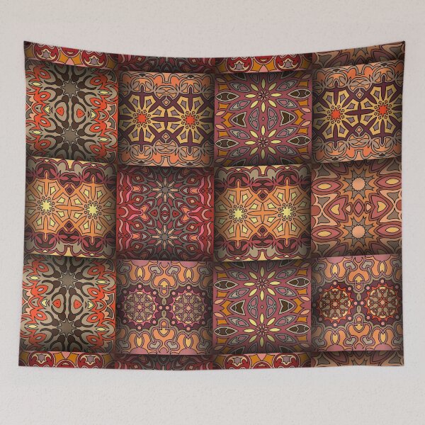 Item preview, Vintage patchwork with floral mandala elements designed and sold by Somberlain.