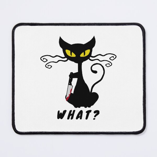 Item preview, Cat What? Murderous Black Cat With Knife designed and sold by yoshra.