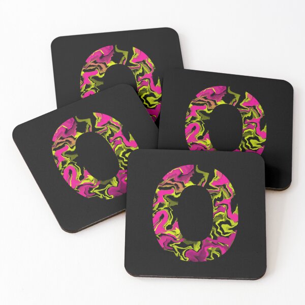 Item preview, Letter O Sticker; pink and yellow pattern designed and sold by WoollyOrbit2000.