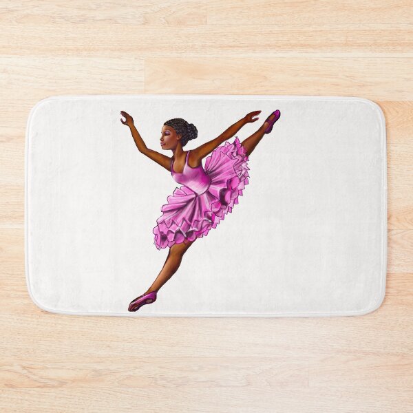Item preview, Black ballerina with corn rows ballet dancing ! beautiful  black girl with Afro hair and dark brown skin wearing a pink tutu.Hair love ! designed and sold by Artonmytee.