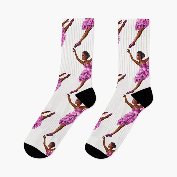 Item preview, Black ballerina with corn rows ballet dancing ! beautiful  black girl with Afro hair and dark brown skin wearing a pink tutu.Hair love ! designed and sold by Artonmytee.