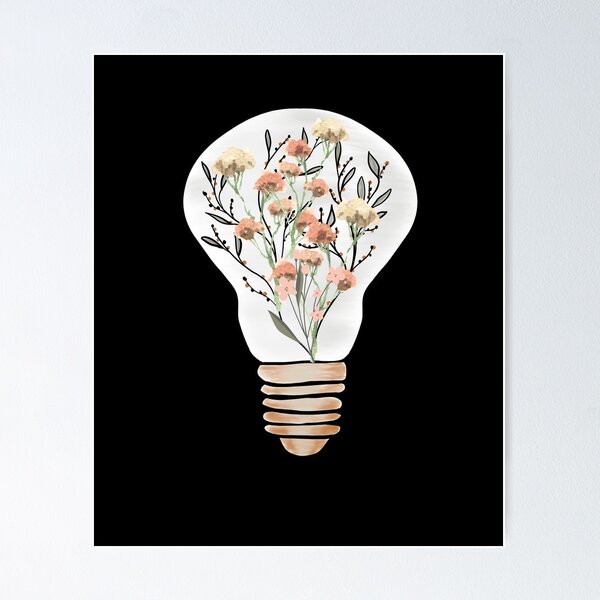 Item preview, light bulb with flowers designed and sold by AppareIIndustry.