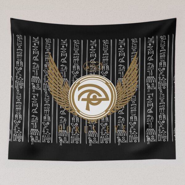 Aperçu de l'œuvre Oeil d'Horus avec hiéroglyphes égyptiens créée et vendue par CivilizActions.