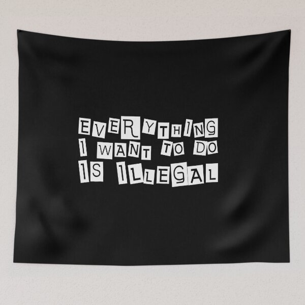 Item preview, Everything I Want To Do Is Illegal | Magazine Clippings All White designed and sold by SomeDesignThing.