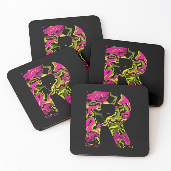 Item preview, Letter R Sticker; pink and yellow pattern designed and sold by WoollyOrbit2000.