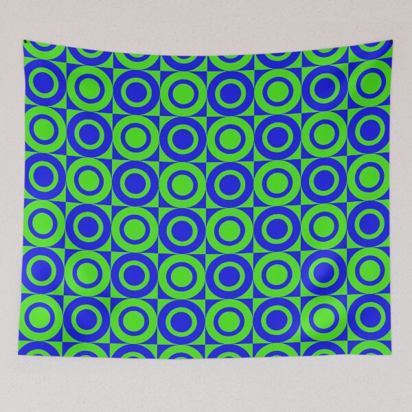 Item preview, blue and green minimalist geometrical pattern designed and sold by pauloneill-art.