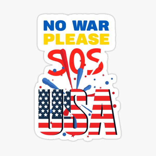 Vista previa del artículo con la obra «Rusia, por favor, no a la guerra, ayuda a Ucrania SOS EE. UU.», diseñado y vendido por klimov0101.