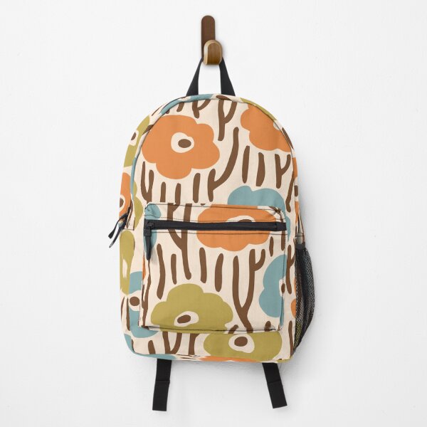 Item preview, Wild Flower Pattern 575 Blue Orange Olive Green Brown and Beige designed and sold by tonymagnerart.