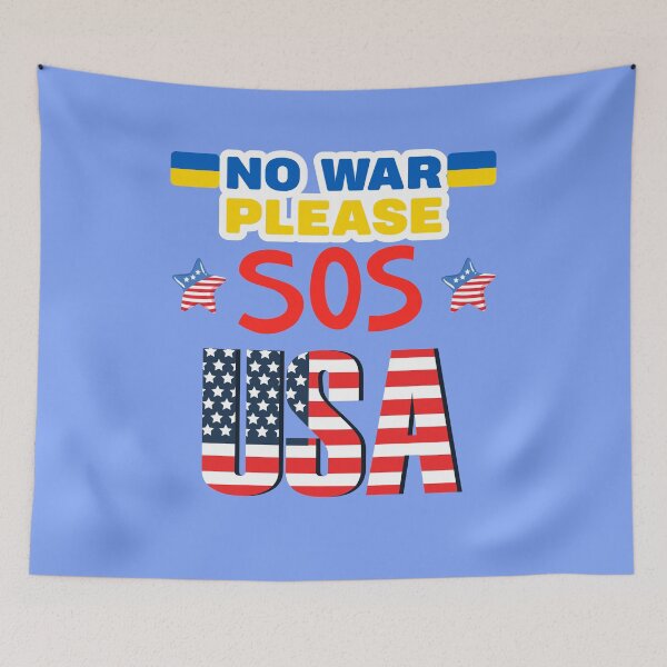 Item preview, NO war help ukraine SOS USA and European Union designed and sold by klimov0101.