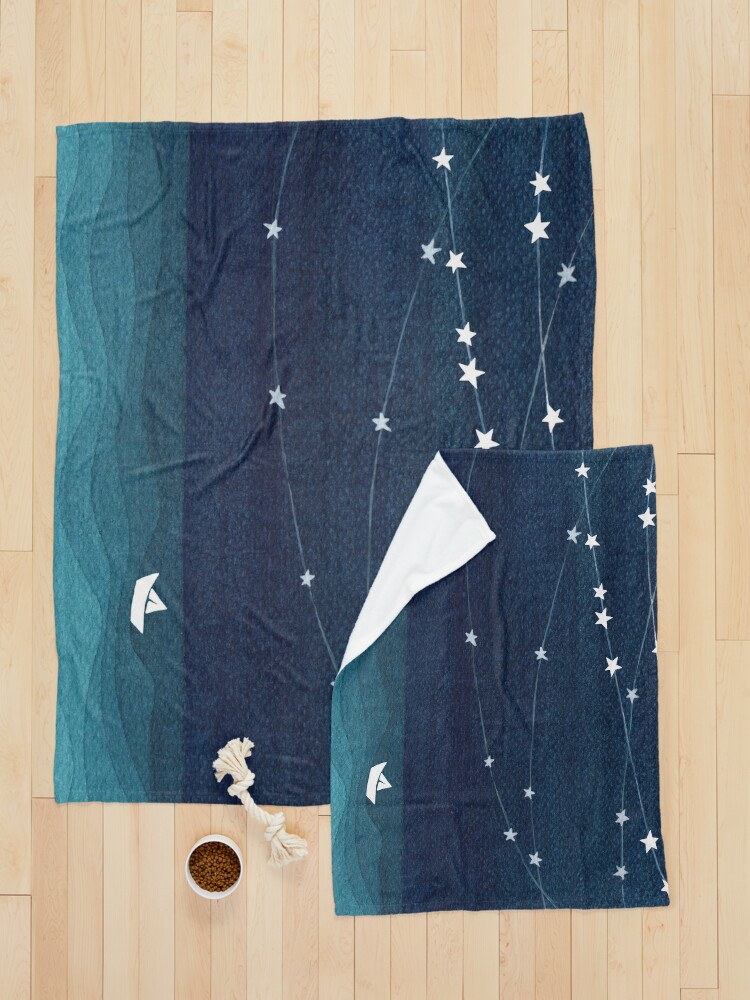 Alternate view of Garland of stars, teal ocean Pet Blanket