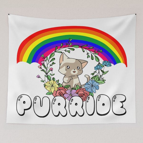 Item preview, Purride - Cute Cat Wants to Celebrate Pride - Gay Pride designed and sold by MauveMoves.