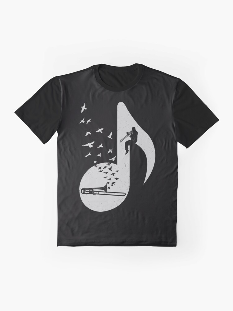 Alternate view of Musical note - Trombone Graphic T-Shirt