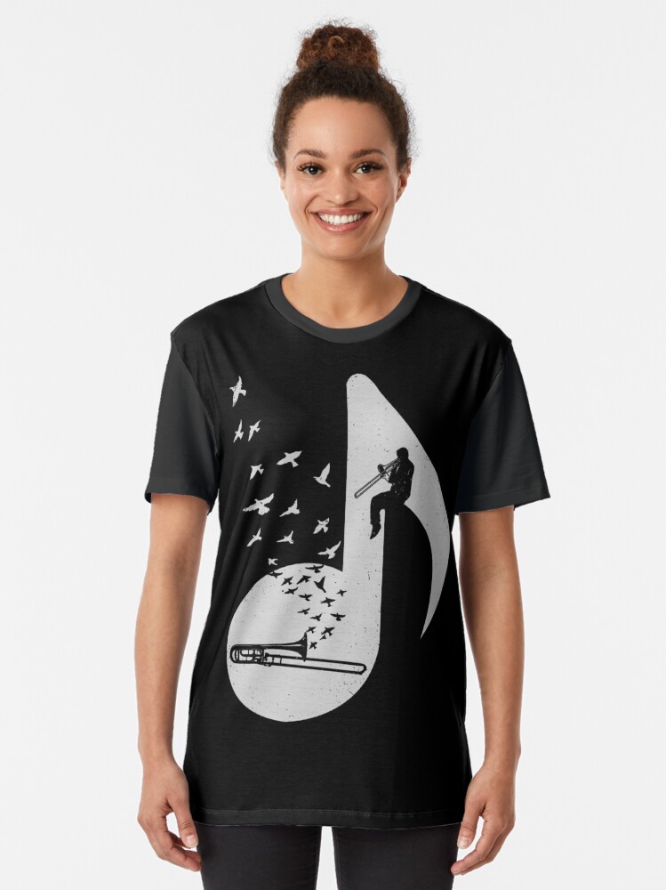 Alternate view of Musical note - Trombone Graphic T-Shirt