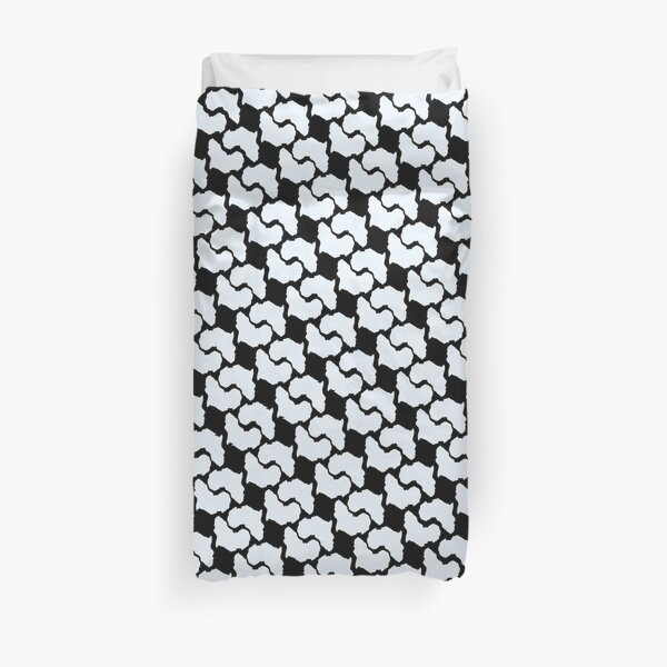 Shape of Africa in Geometric Pattern Duvet Cover