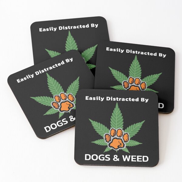 Item preview, Easily Distracted By Dogs Weed Funny Dog Lover designed and sold by BestDesignbySof.
