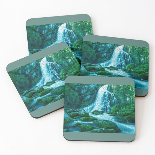 Item preview, Landscape Waterfall Oil Painting designed and sold by MeikoDesign.