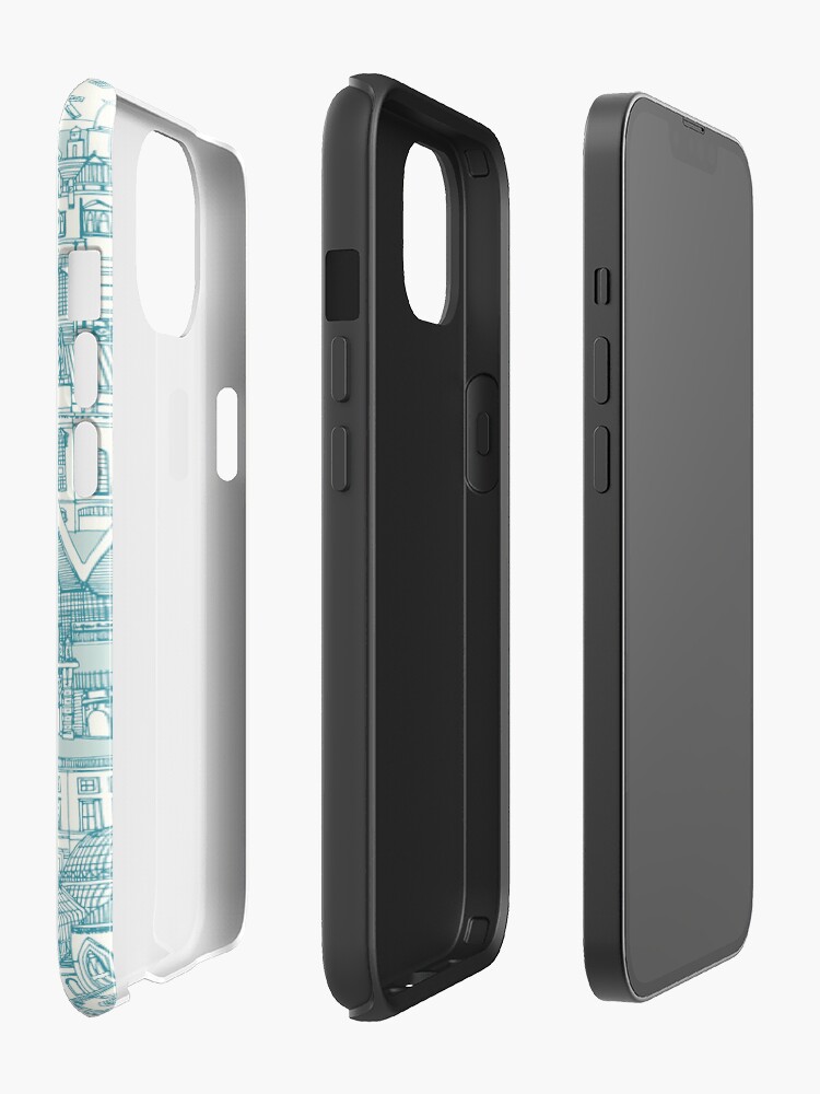 Thumbnail 2 of 4, iPhone Case, Glasgow toile lagoon sea glass designed and sold by scrummy.