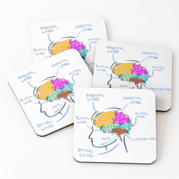 Item preview, Handmade scientific illustration of the parts of the brain designed and sold by The Nerd Gift Source.