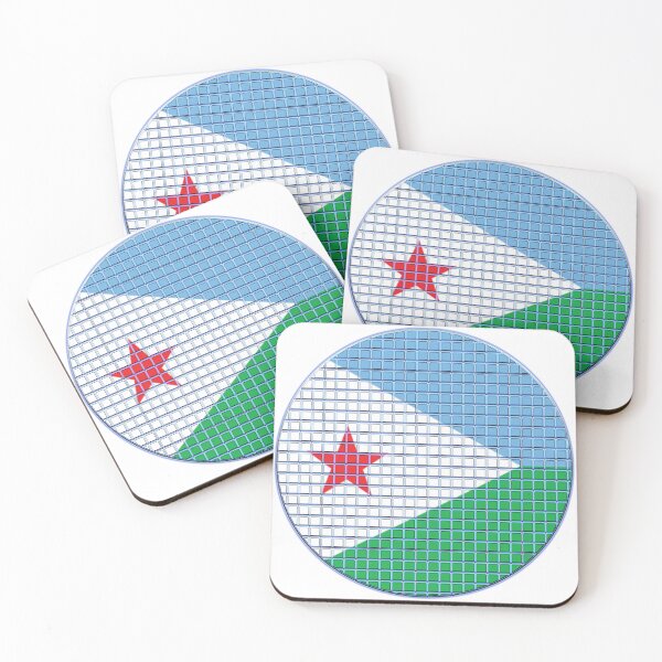 Item preview, Djibouti Flag Rounded - Squares Pixel  designed and sold by MoonElite.