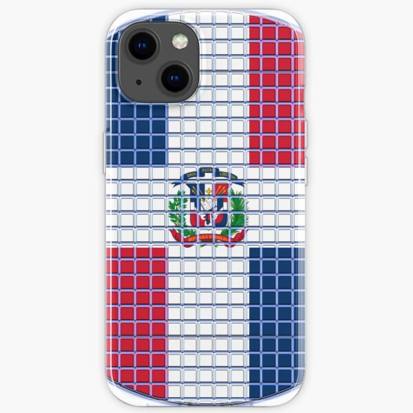 Dominican Republic Flag Rounded - Squares Pixel iPhone Soft Case