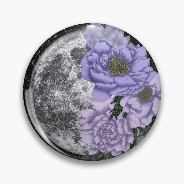 Item preview, Moon Abloom in Lavendar and Periwinkle designed and sold by ECMazur Art.