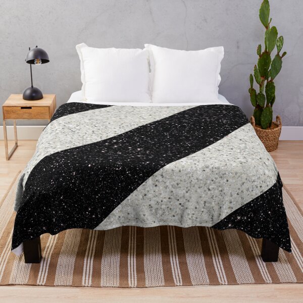 Item preview, Diagonal stripes Glitter Black White design  designed and sold by BronikowskiART.