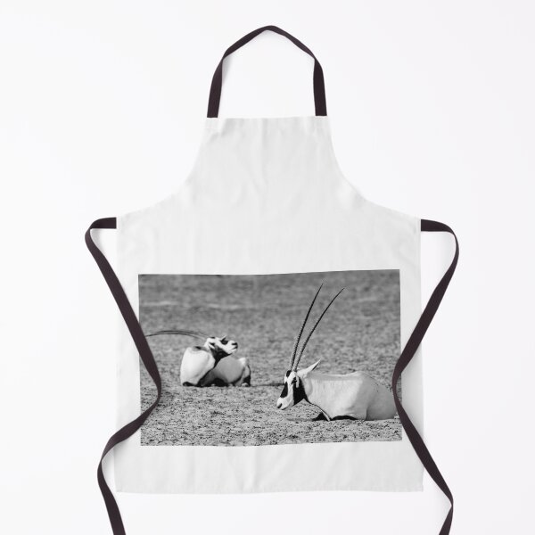 Item preview, Two Arabian oryxes resting in the desert, Black and White photography designed and sold by stedata.