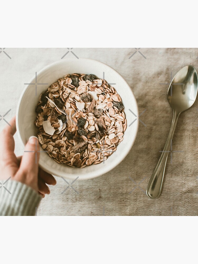 Main D'enfant Tenant Un Bol De Céréales De Petit Déjeuner Musli