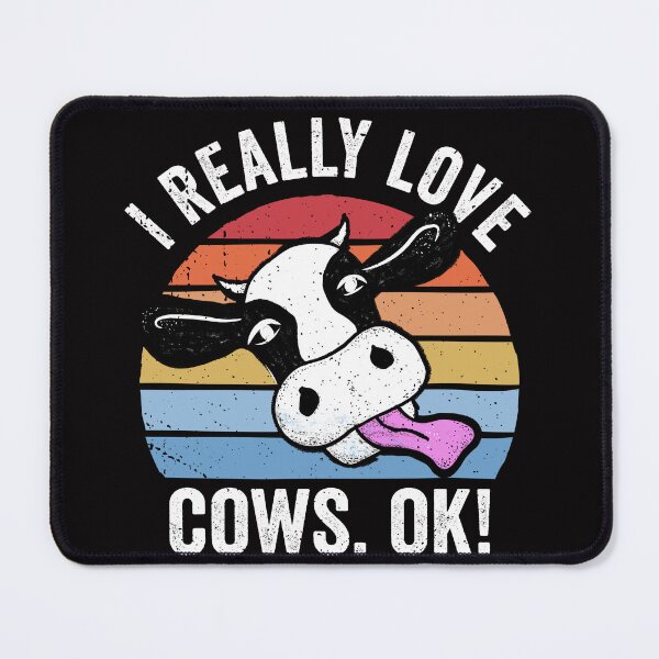 Item preview, I Really Love Cows Ok! Retro Cow Face Design designed and sold by Kawaiindoodle.