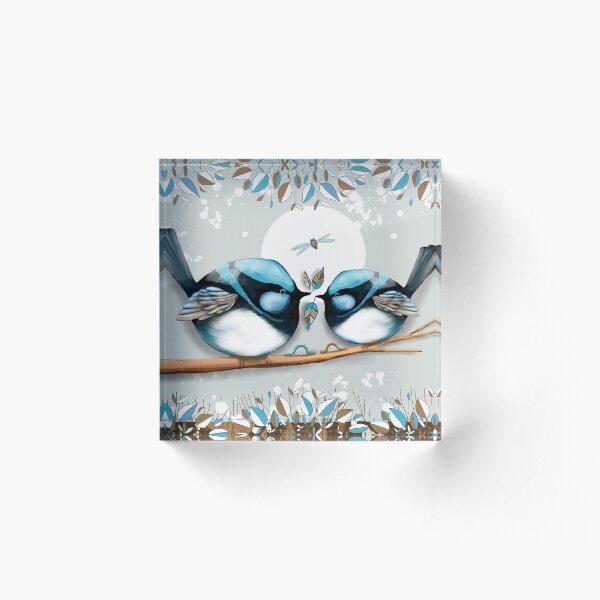 Blue Wrens Acrylic Block