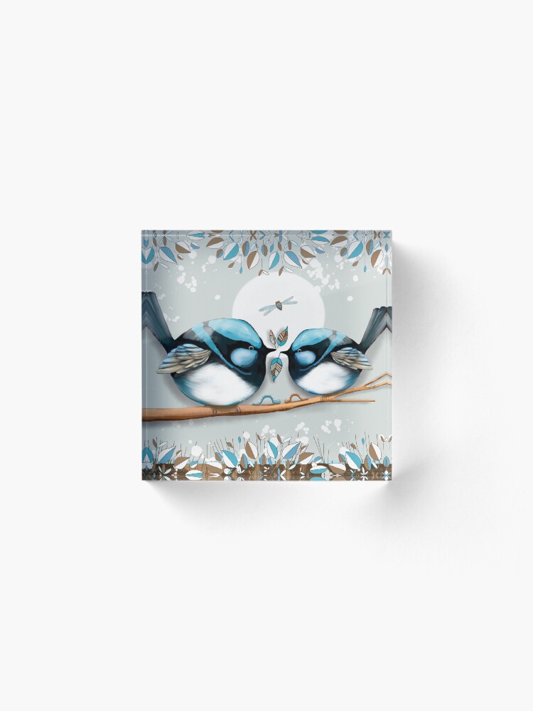 Alternate view of Blue Wrens Acrylic Block