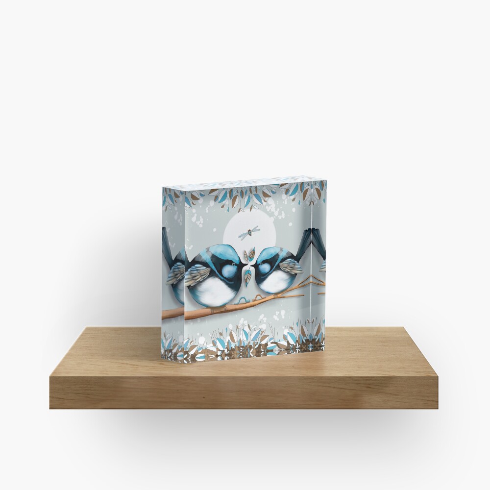 Blue Wrens Acrylic Block
