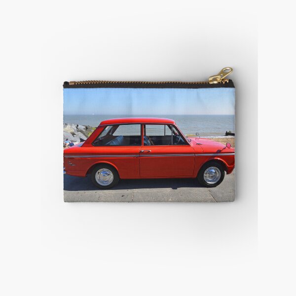 Item preview, Classic Orange Ford Cortina MK3 Car Parked in front  of beach huts. designed and sold by Umdash919.