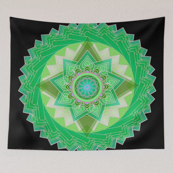 Artikelvorschau, Herz Chakra Mandala - Anahata entworfen und verkauft von mimulux.