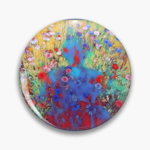 Item preview, Colorful flower meadow with the shadow of the photographer - summery photo design designed and sold by kikidu21.