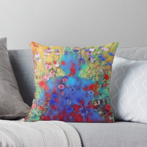 Item preview, Colorful flower meadow with the shadow of the photographer - summery photo design designed and sold by kikidu21.