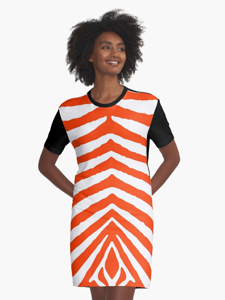 orange zebra dress